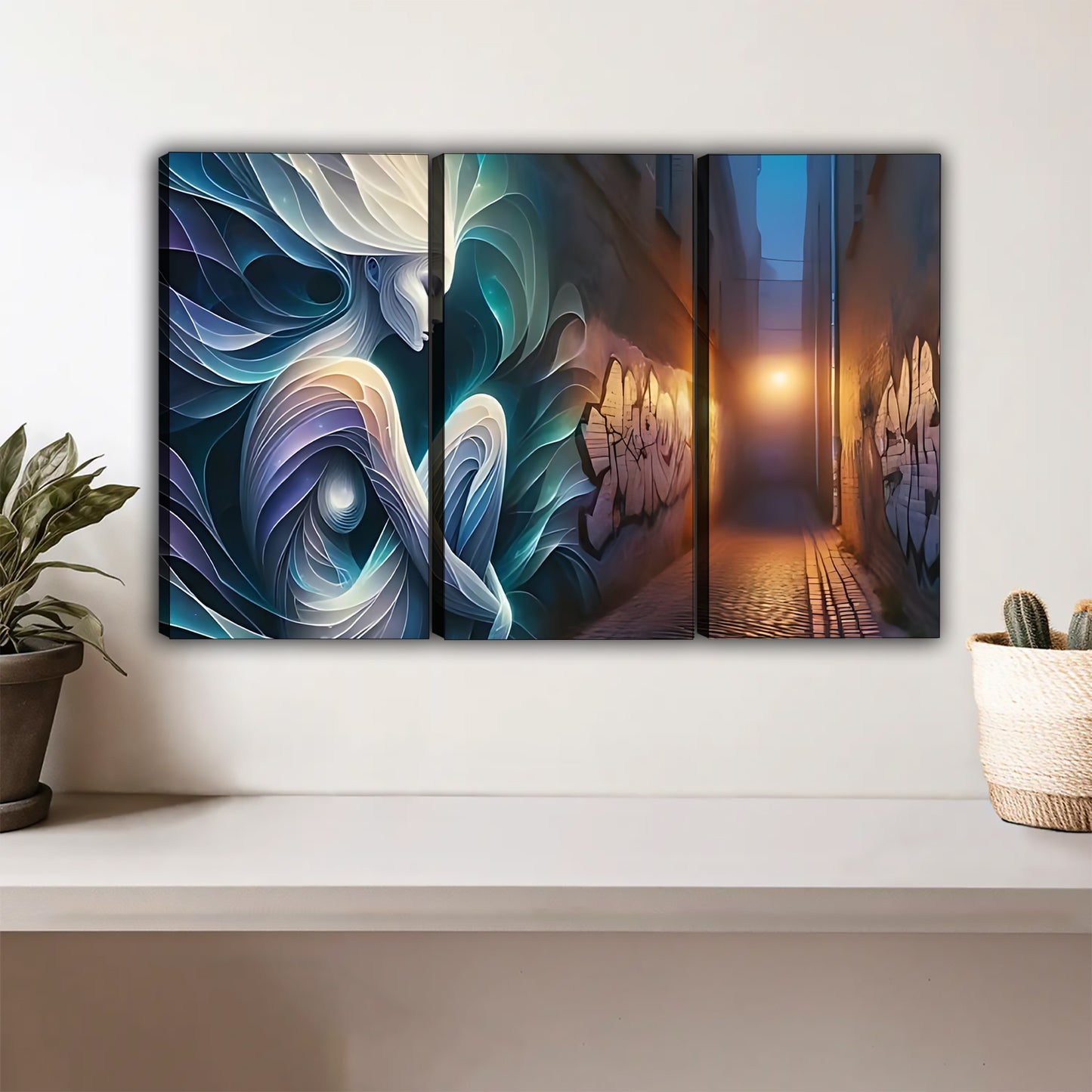 Neutral Abstract Framed Wall Art - Minimalist Line Art for Office or Studio Liberty Signs#HZ028