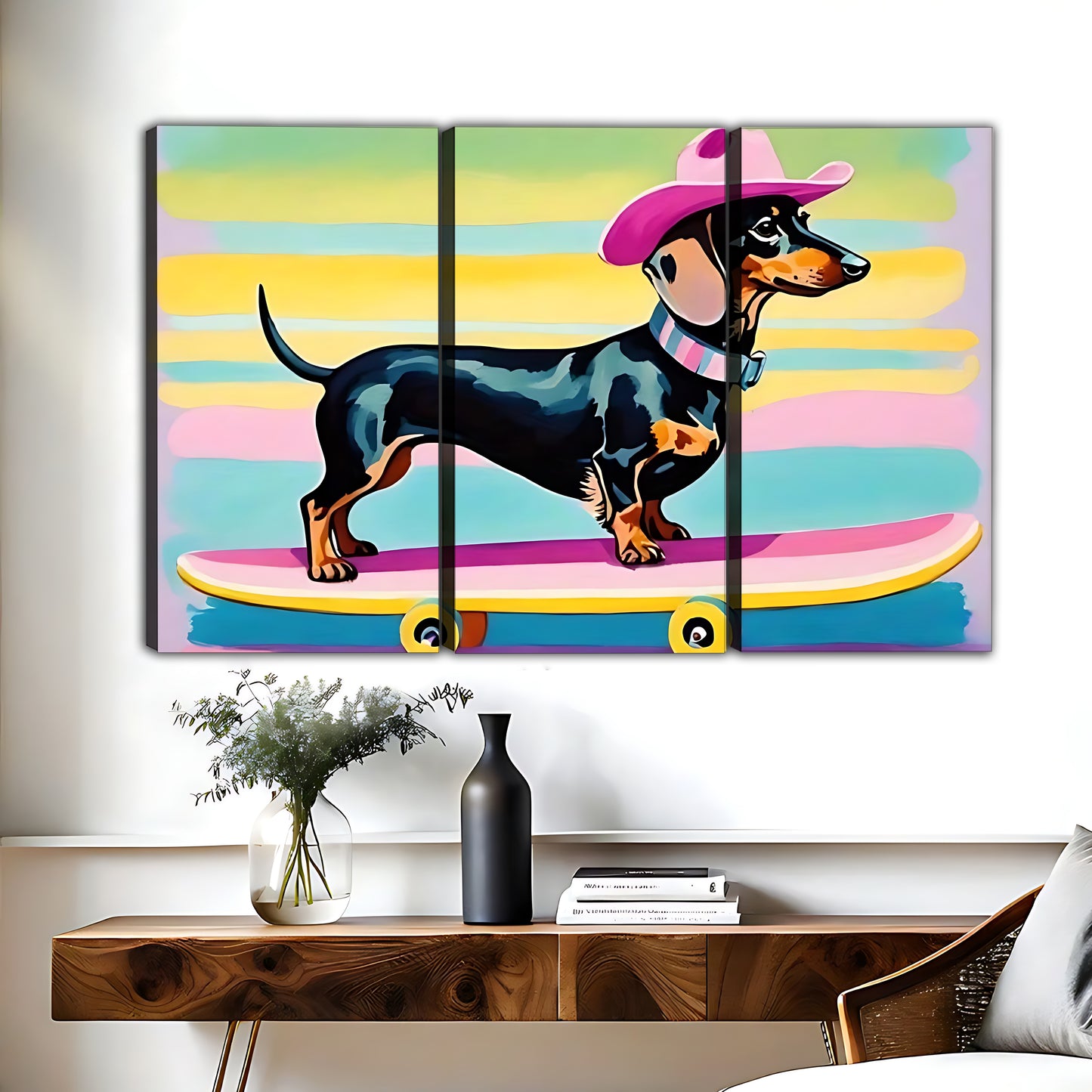 Funny Dog Art - Canvas Wall Art - Abstract Funny Living Room Decor| Liberty Signs #HZ084