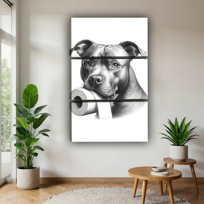 Funny Dog Art - Canvas Wall Art - Abstract Funny Living Room Decor| Liberty Signs #SZ097