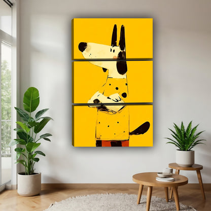Funny Dog Art - Canvas Wall Art - Abstract Funny Living Room Decor| Liberty Signs #SZ159