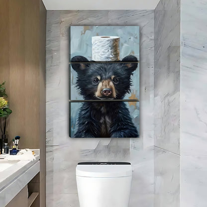 Funny Bear Art - Canvas Wall Art - Abstract Funny Living Room Decor| Liberty Signs #SZ216