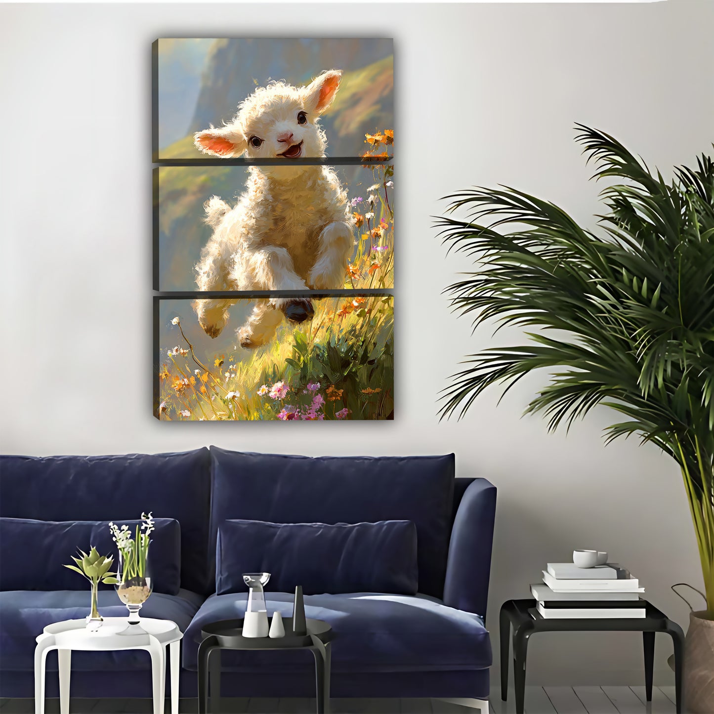 Funny Sheep Art - Canvas Wall Art - Abstract Funny Living Room Decor| Liberty Signs #SZ044