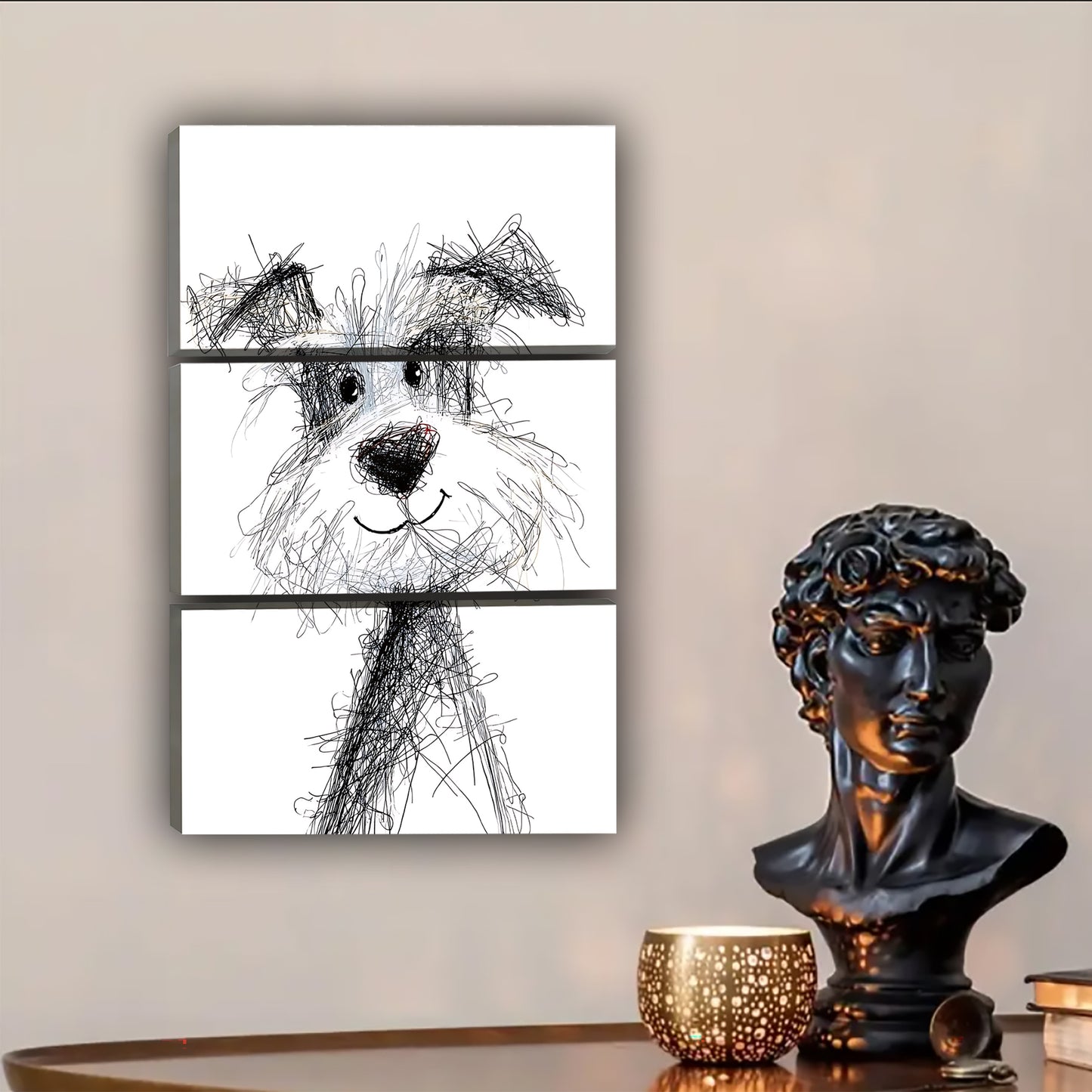 Funny Dog Art - Canvas Wall Art - Abstract Funny Living Room Decor| Liberty Signs #SZ245