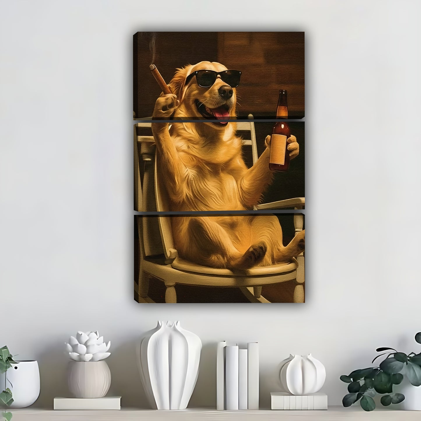 Funny Dog Art - Canvas Wall Art - Abstract Funny Living Room Decor| Liberty Signs #SZ308