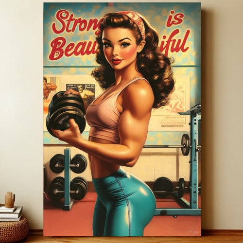8x12 Pin-Up Girl Metal Sign – Retro Tin Wall Art for Garage & Bar Decor | Liberty Signs #3002