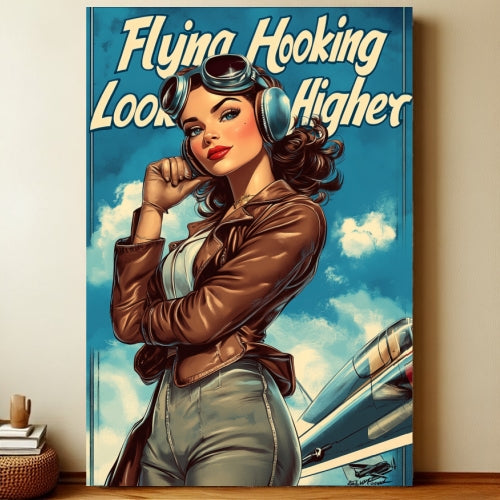 8x12 Pin-Up Girl Metal Sign – Retro Tin Wall Art for Garage & Bar Decor | Liberty Signs #3021