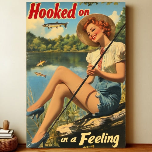 8x12 Pin-Up Girl Metal Sign – Retro Tin Wall Art for Garage & Bar Decor | Liberty Signs #3023