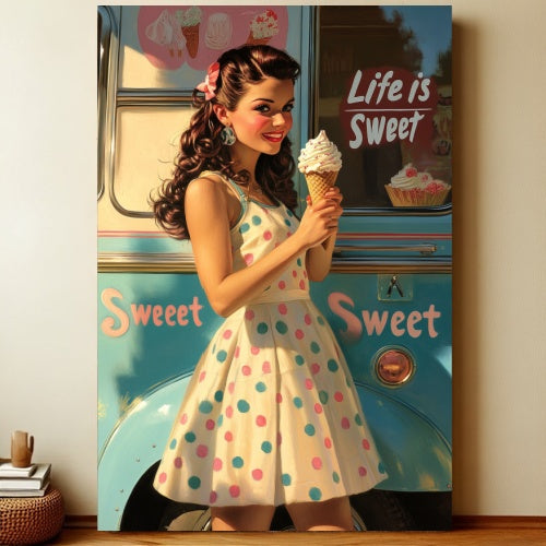8x12 Pin-Up Girl Metal Sign – Retro Tin Wall Art for Garage & Bar Decor | Liberty Signs #3004