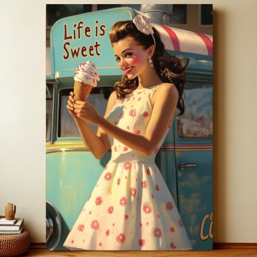 8x12 Pin-Up Girl Metal Sign – Retro Tin Wall Art for Garage & Bar Decor | Liberty Signs #3006