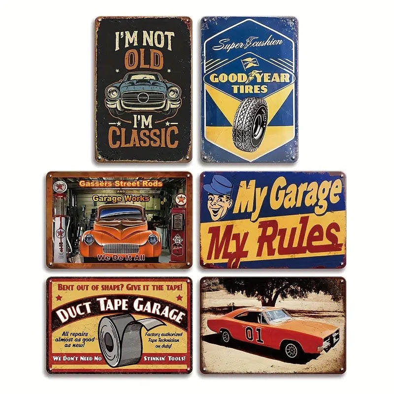 8x12 Classic Car Metal Sign – Vintage Tin Wall Art for Auto Fans & Gar ...
