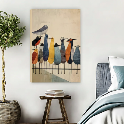 Birds on Wire - Frameless Canvas Bedroom Retry