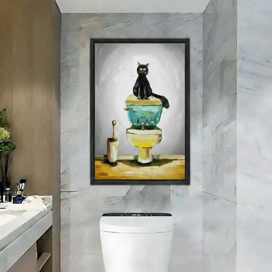 Black Cat Aquarium Toilet - Framed 1:1