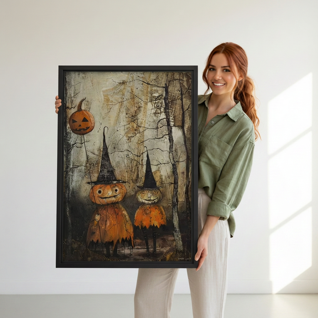 Pumpkin Witches Canvas Wall Art L6259