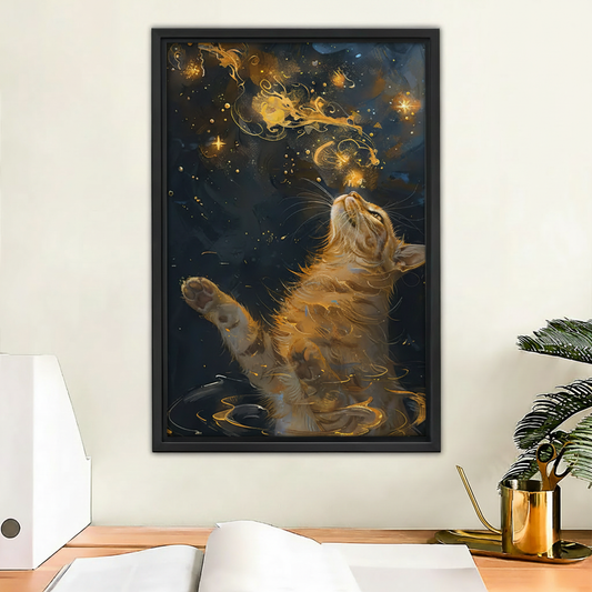 Mystical Cat Galaxy Fantasy Wall Art Print l2006