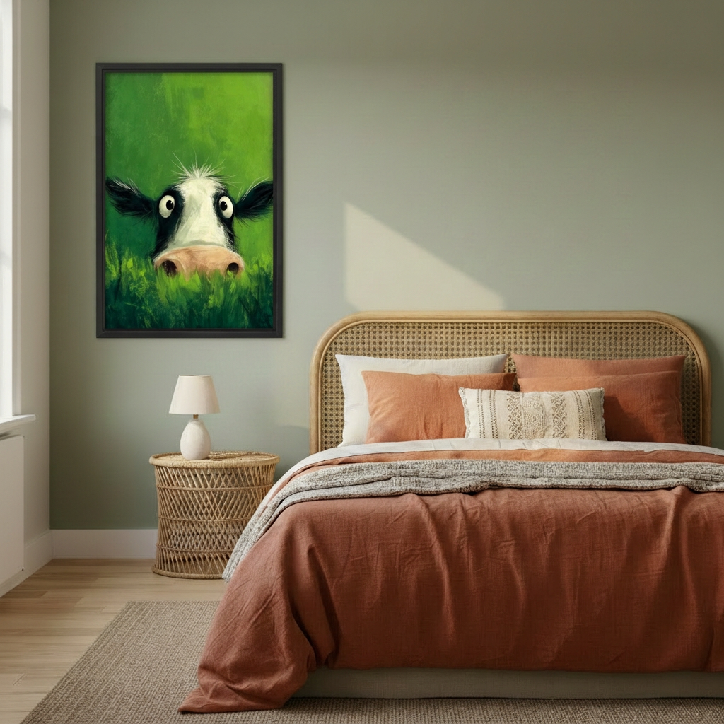 Curious Cow Canvas Wall Art L6253