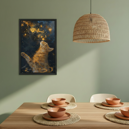 Mystical Cat Galaxy Fantasy Wall Art Print l2006