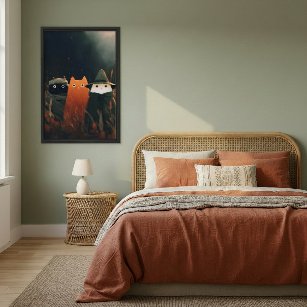 Halloween Cat Trio Canvas Wall Art L6179