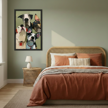 Four Curious Dogs Canvas Wall Art L6526