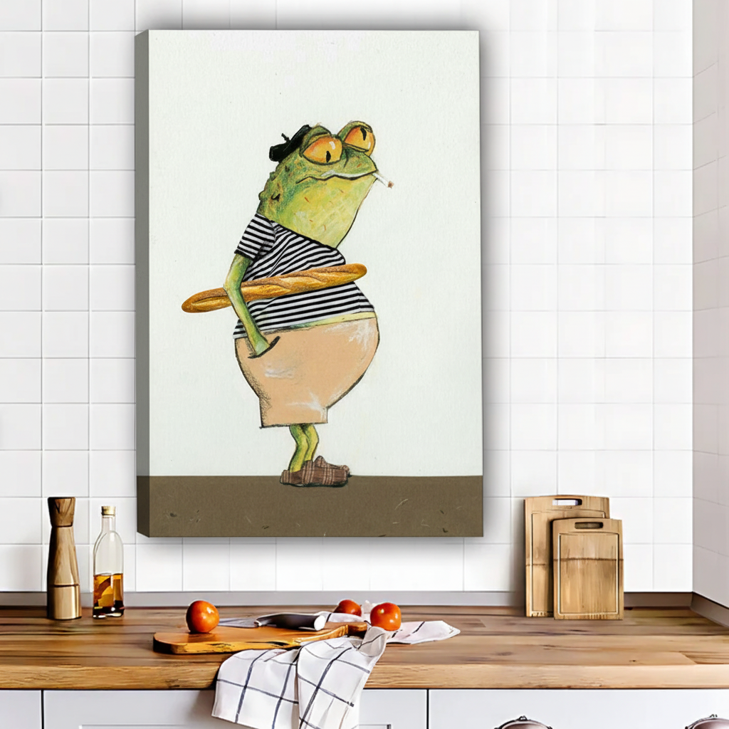 Frog Gentleman Gallery Wrap Canvas Natural Transition