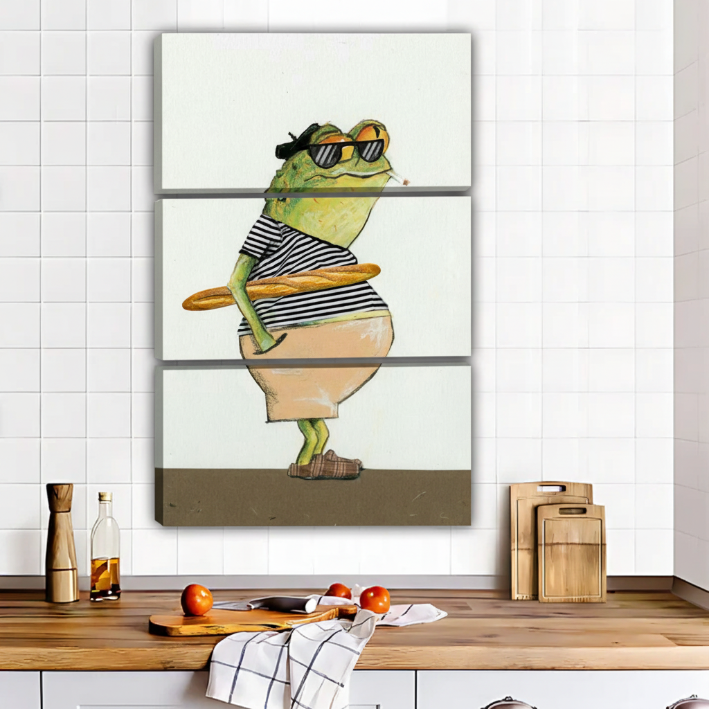 Frog Gentleman Three-Panel Triptych Complete