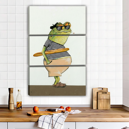 Frog Gentleman Three-Panel Triptych Complete