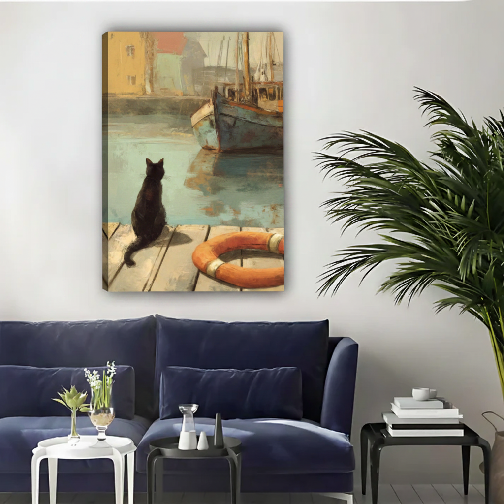 Harbor Cat - Frameless Canvas