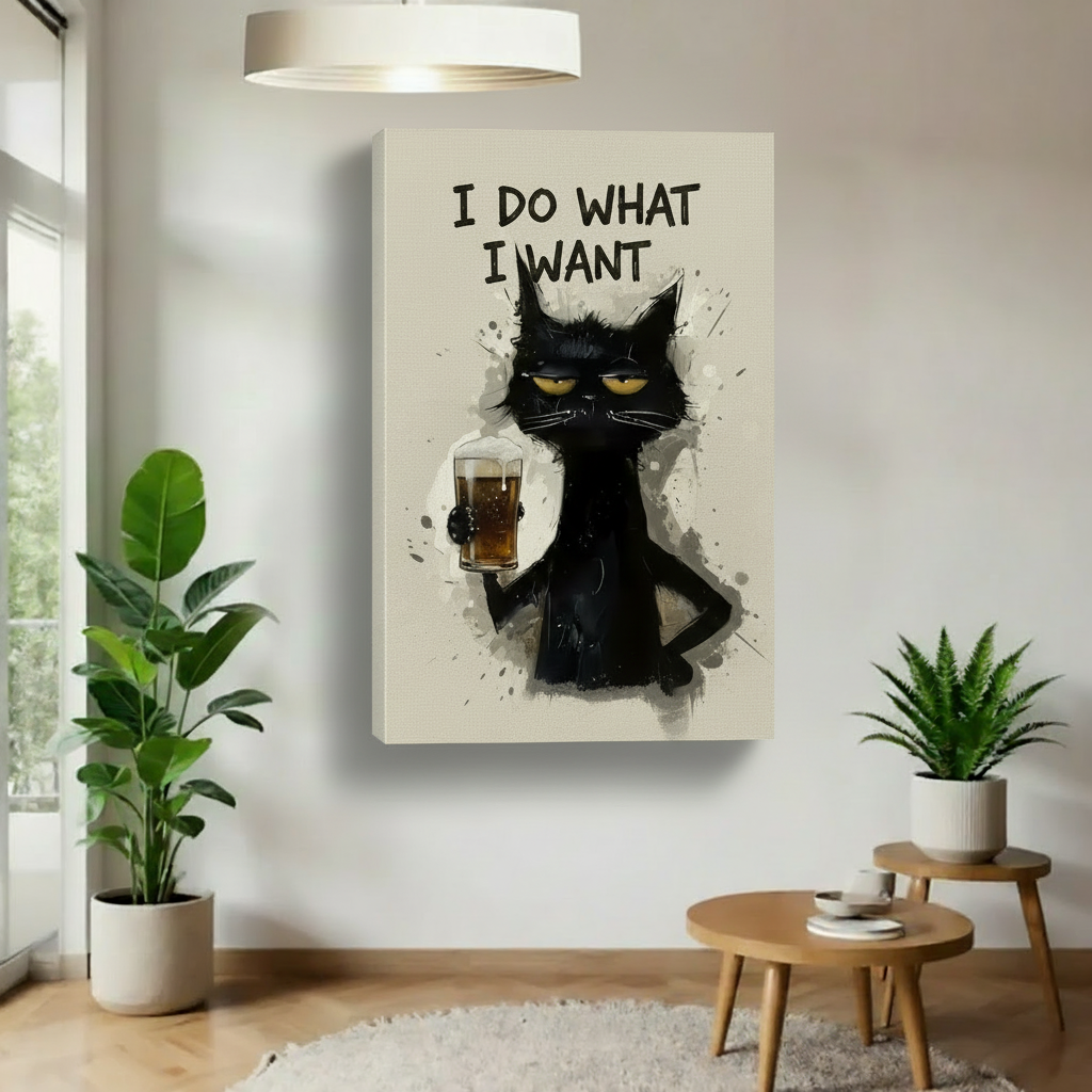 黑猫 I DO WHAT I WANT 单幅画