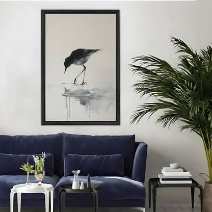 Minimalist Bird Canvas Wall Art – Black Framed Print|Liberty Signs#L1796