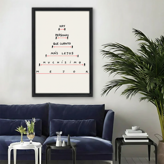 Social Distance Funny Chart Spanish Framed Wall Art | Liberty Signs #L1007