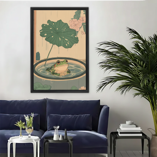 Cute Frog Lotus Leaf Japanese Style Wall Art|Liberty Signs#L1807