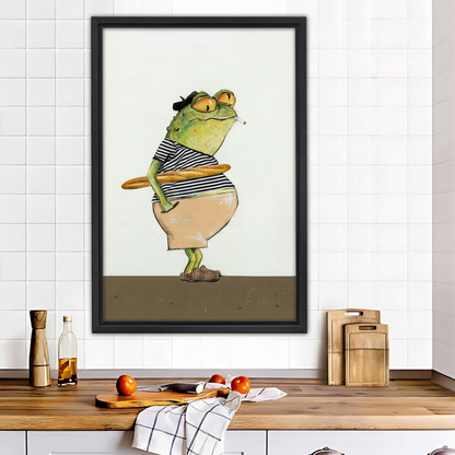 French Frog Chef Wall Art - Funny Kitchen Animal Print|Liberty Signs #L675