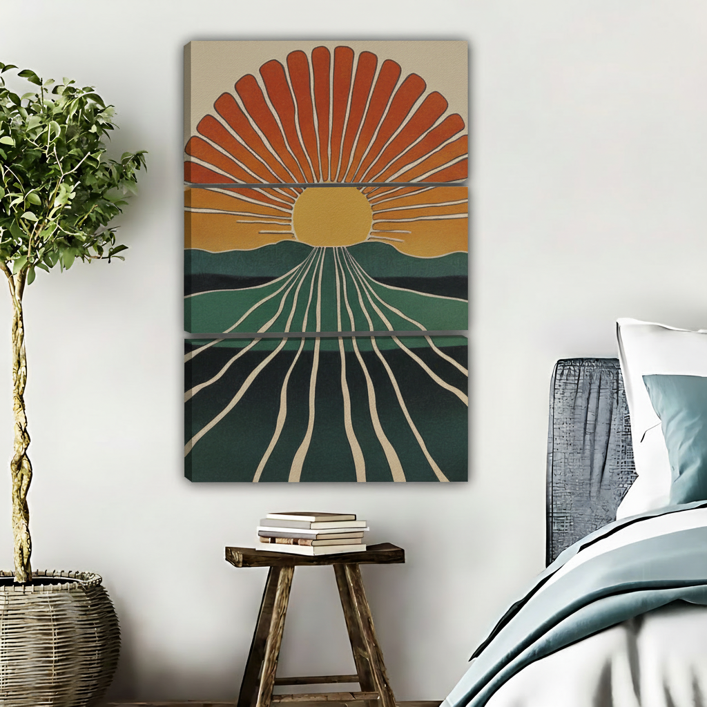 Retro Sunburst Art Deco Framed Print | Liberty Signs #L701