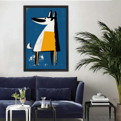 Cartoon Dog Blue Canvas Wall Art Print|Liberty Signs#L1786