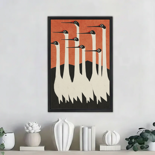 Minimalist Ostrich Wall Art - Modern Geometric Canvas Print| Liberty Signs #L268