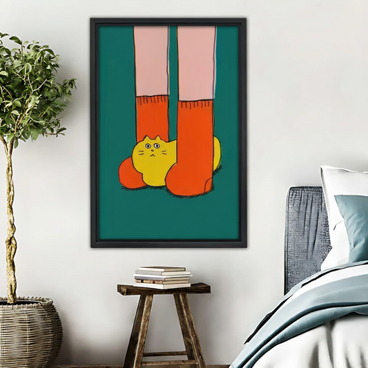 Funny Cat Art Print - Cozy Vibes Wall Decor|Liberty Signs #L383