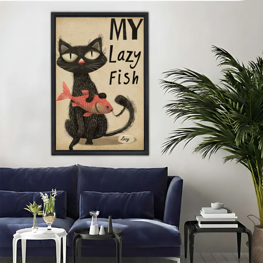 My Lazy Fish - Framed Canvas