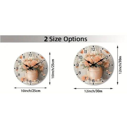 10x10 Decorative Wall Clock  – Ticking Wooden Wall Clock for Living Room or Hallway | Liberty Signs#S1015