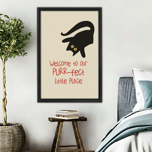 PURR-fect黑猫-木框画