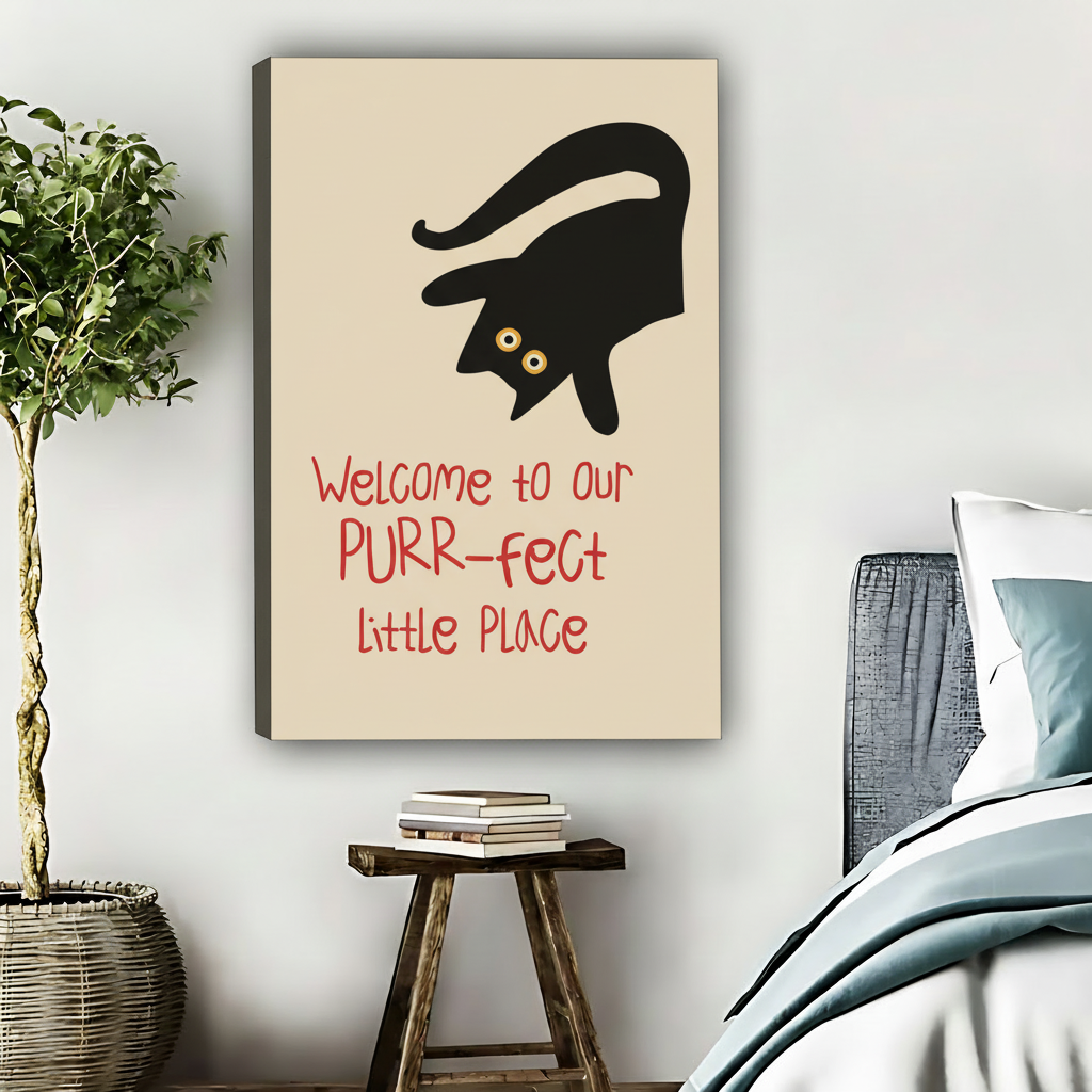 PURR-fect黑猫-无框画布