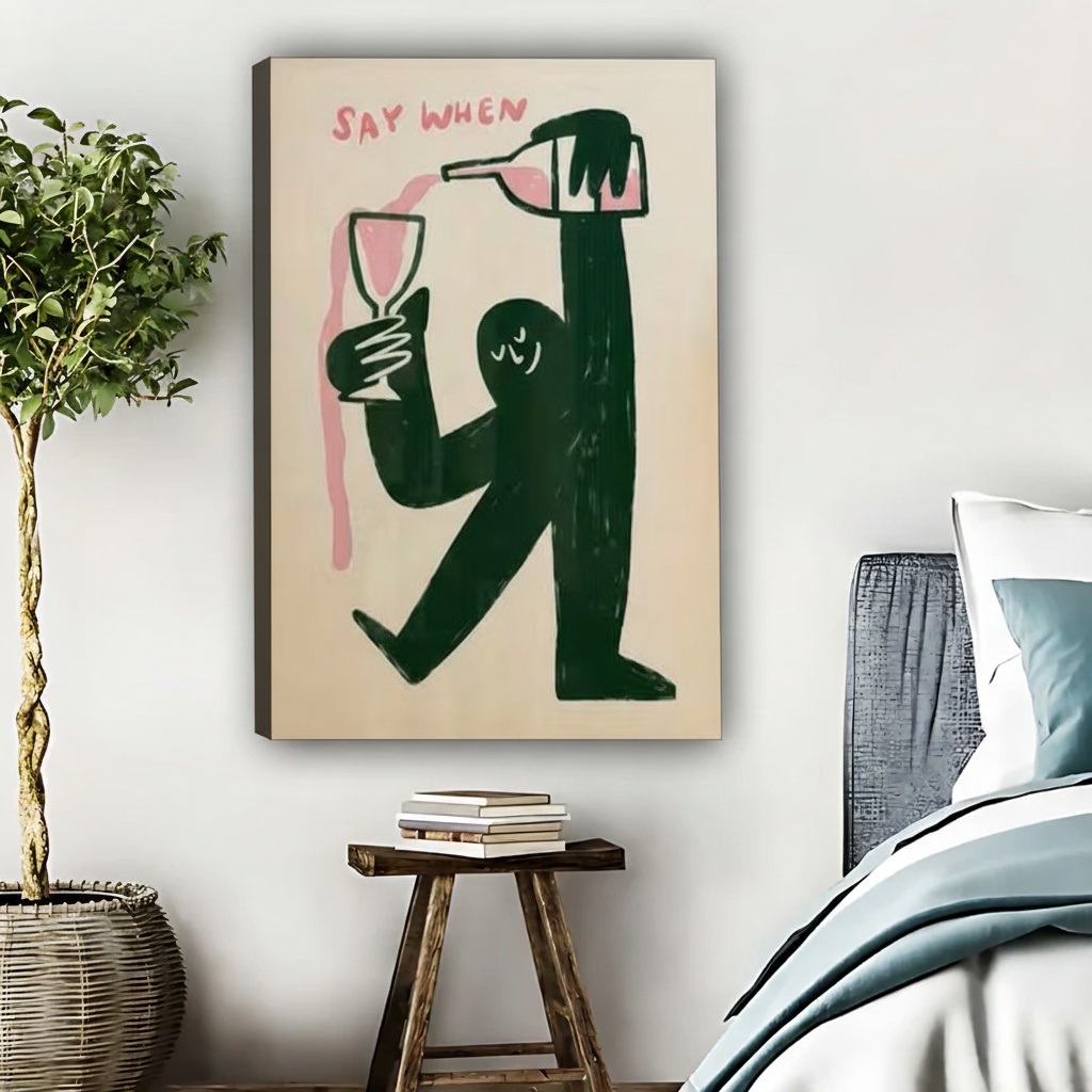 SAY WHEN极简艺术画无框画布场景图