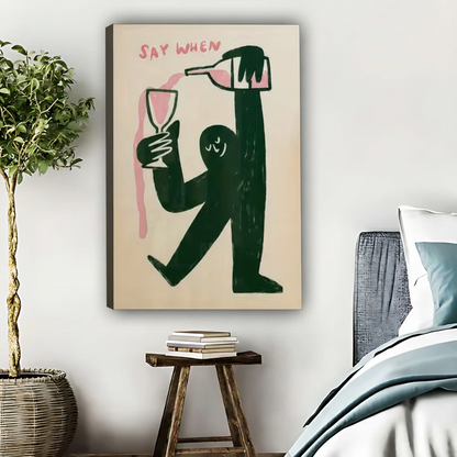 SAY WHEN极简艺术画无框画布场景图