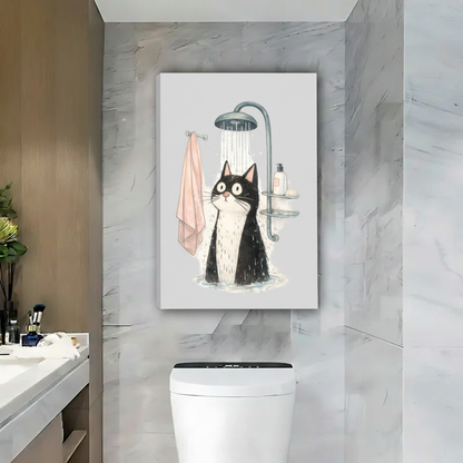 Shower Cat - Canvas Uniform Gray Edge