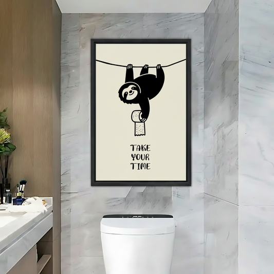 Sloth Take Your Time Black Frame