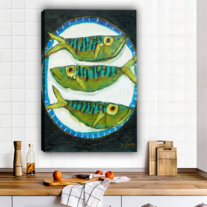 Three Fish Oil Painting Gallery Wrap Canvas